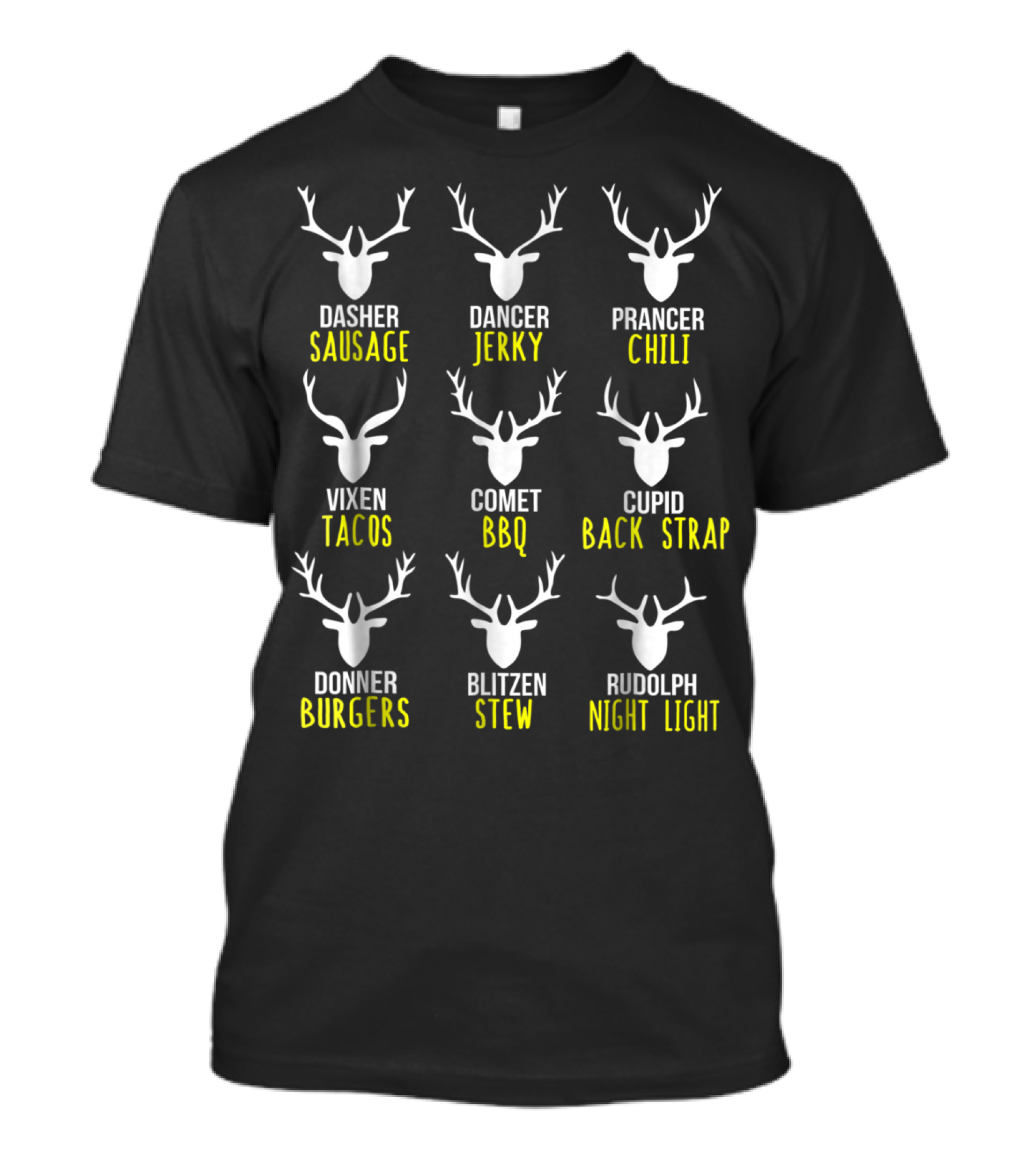 Reindeer Sausage Jerky Chili Tacos BBQ Back Strap Burgers Stew Night Light T-Shirt