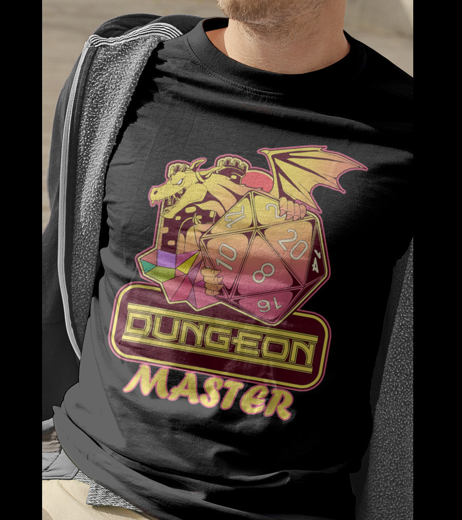 Dungeon Master Retro Tabletop Gaming Vintage Dragon Dice T-Shirt