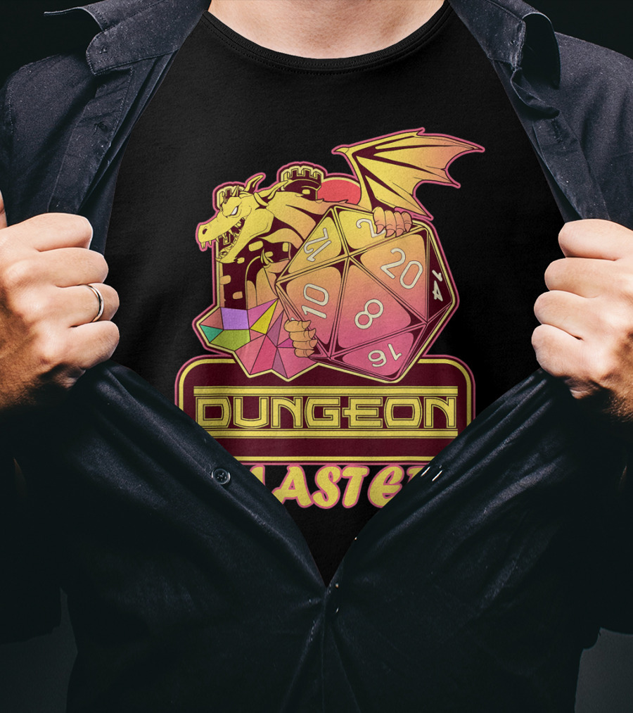 Dungeon Master Retro Tabletop Gaming Vintage Dragon Dice T-Shirt