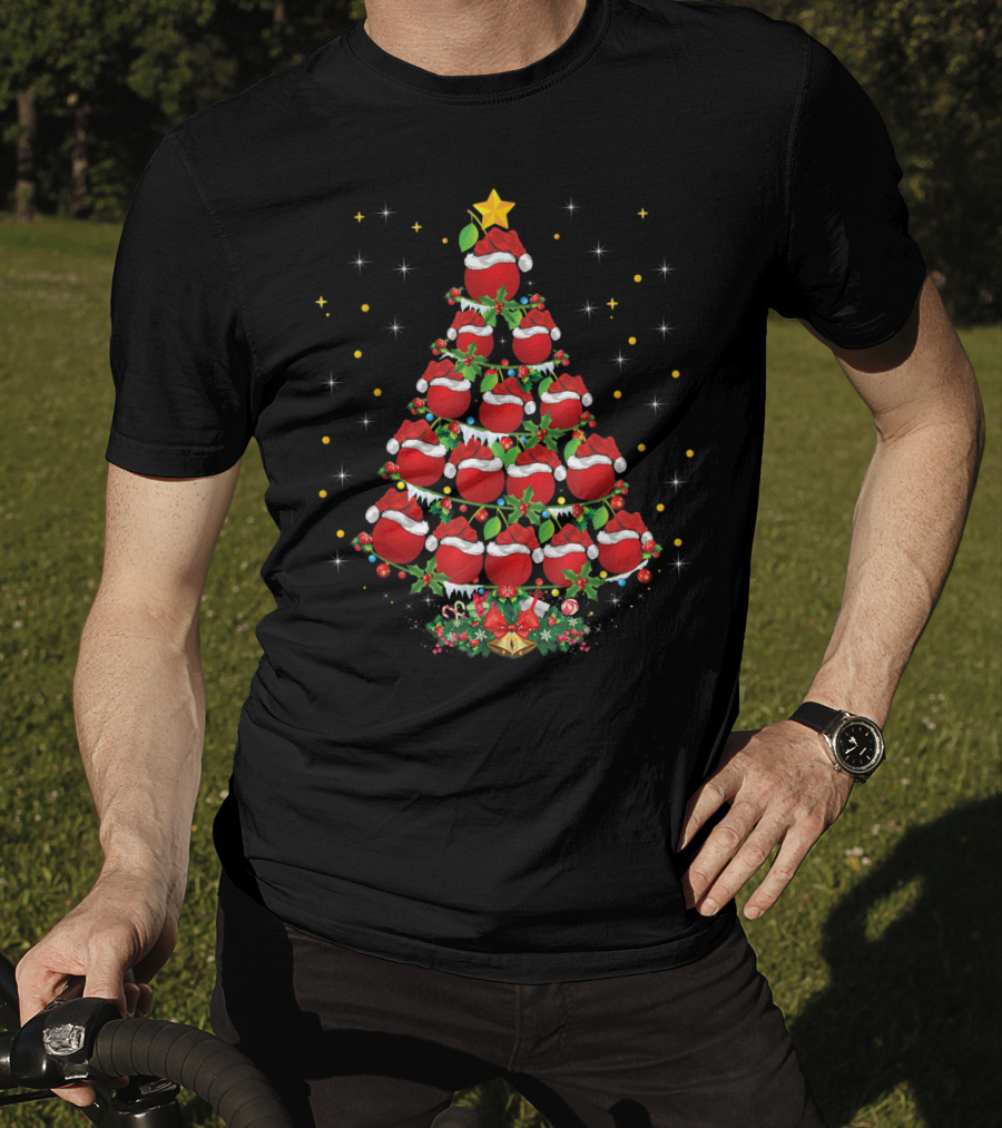 Santa Hat Cherries Lover Xmas Cherry Tree T-Shirt