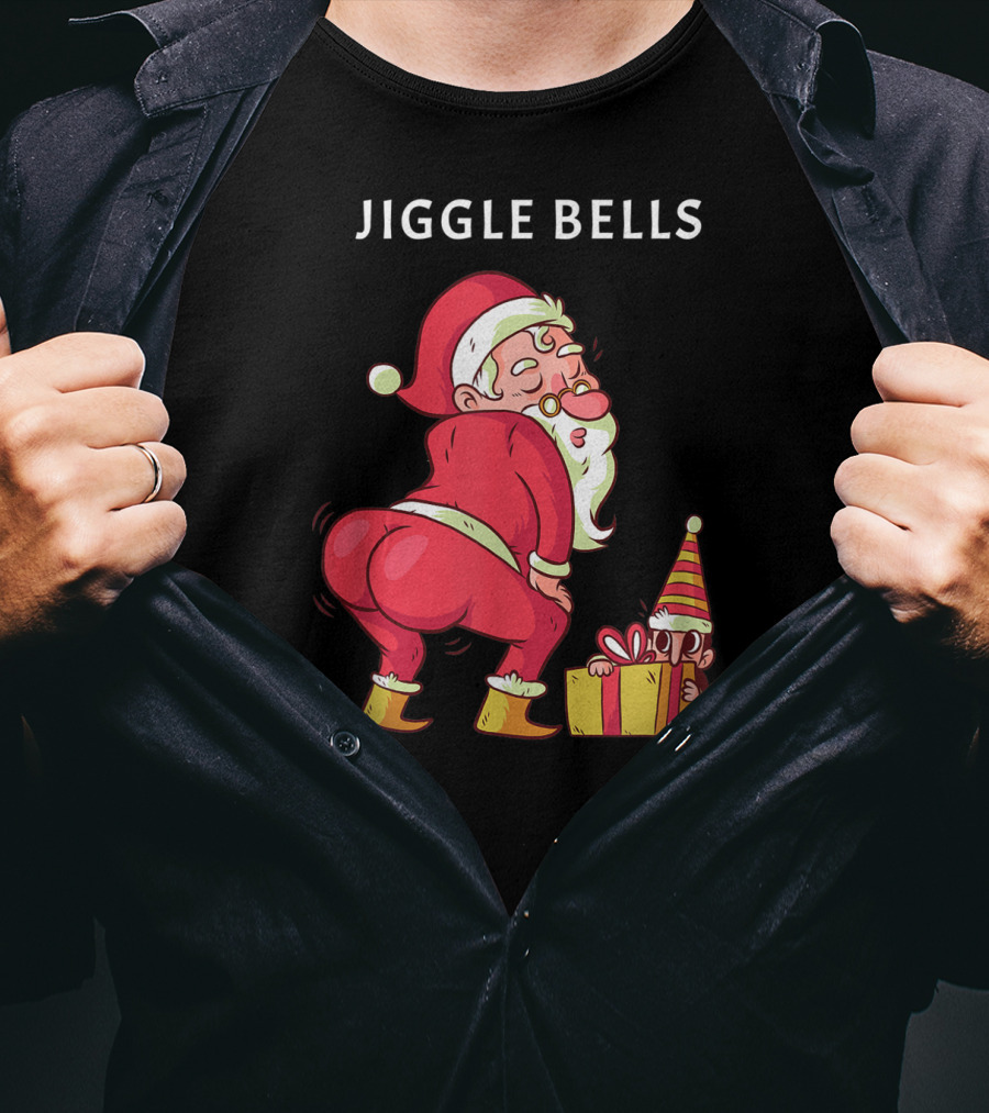 Jiggle Bells Santa Twerking With Gift T-Shirt
