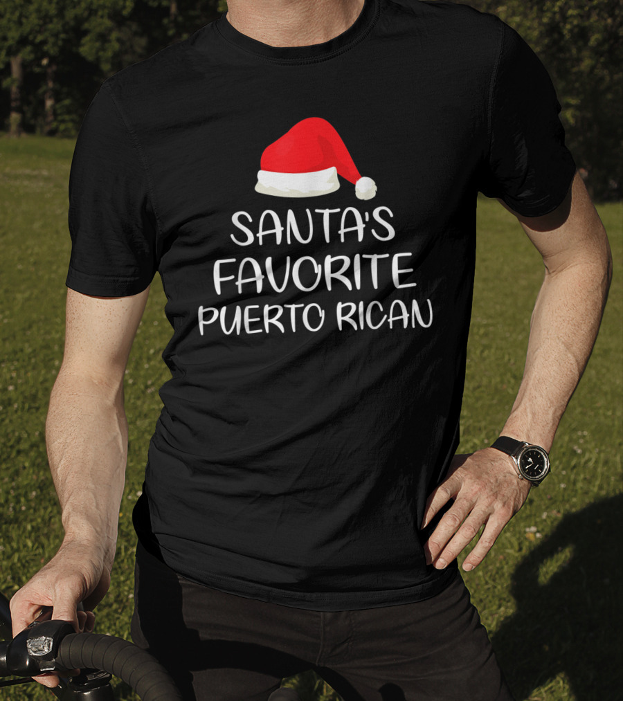 Santa's Favorite Puerto Rican Santa Hat T-Shirt