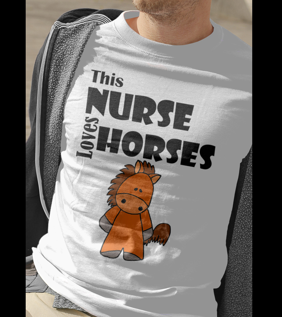 This Nurse Loves Horses Cartoon T-Shirt