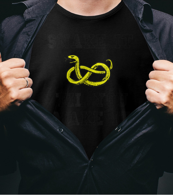 Snake It Til You Make It Funny Snake Pun Yellow Knot Snake T-Shirt