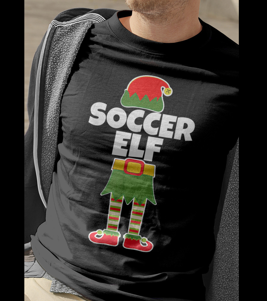 Soccer Elf Christmas Holiday Goalie Coach T-Shirt