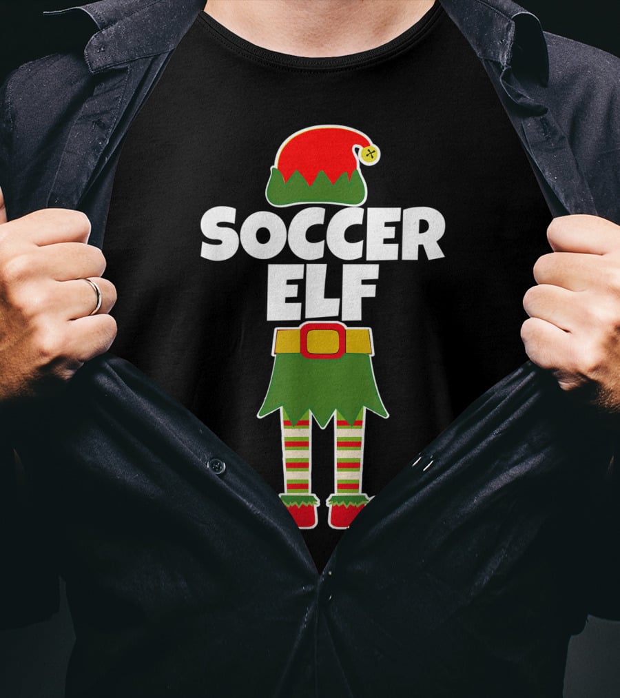 Soccer Elf Christmas Holiday Goalie Coach T-Shirt