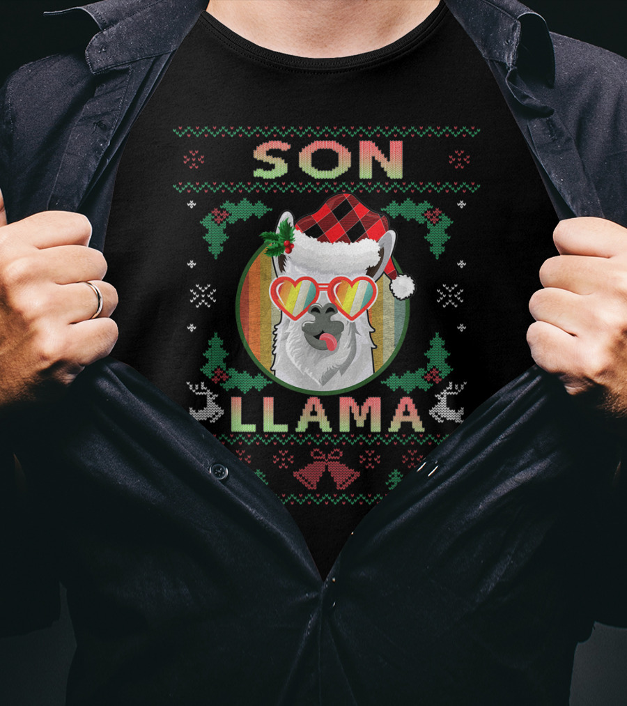 Llama Lovers Son Christmas T-Shirt