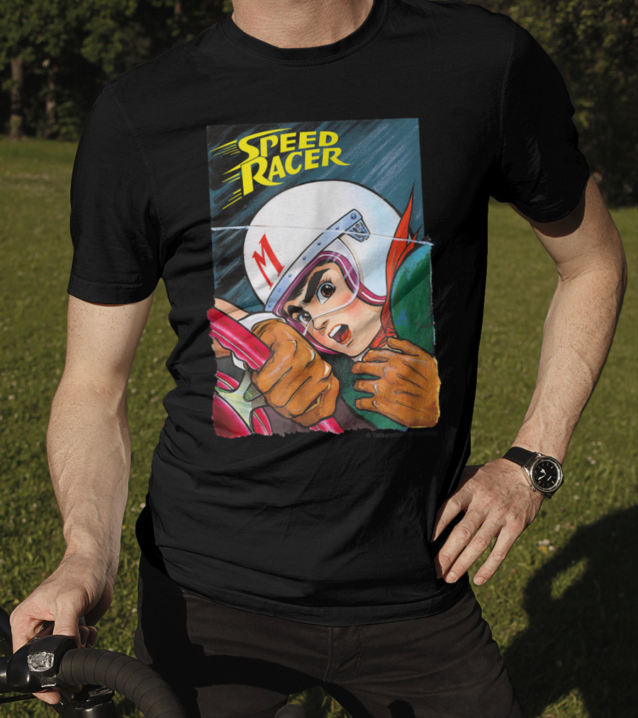 Speed Racer Close Up Helmet And Steering Wheel Action T-Shirt