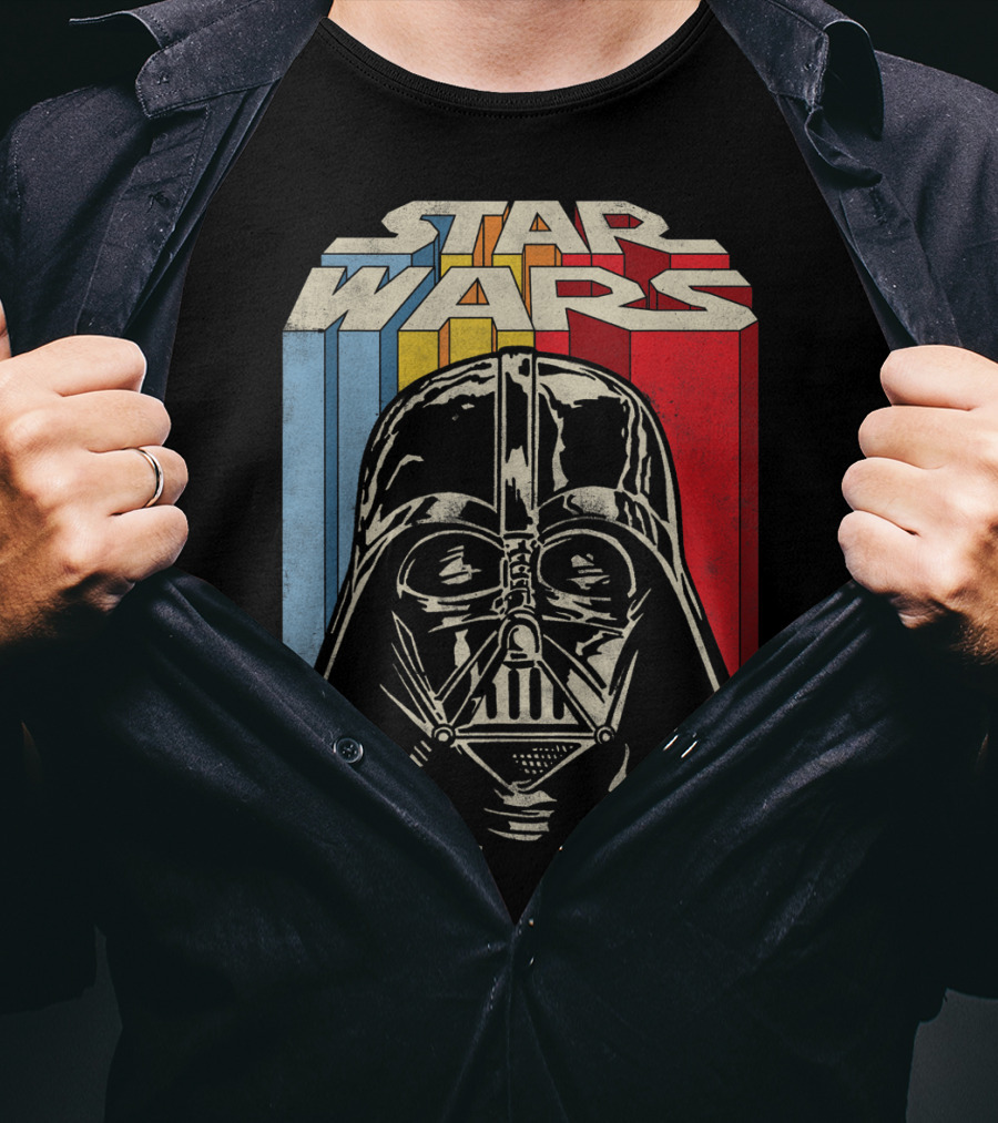 Star Wars Darth Vader Vintage Retro Stripes T-Shirt