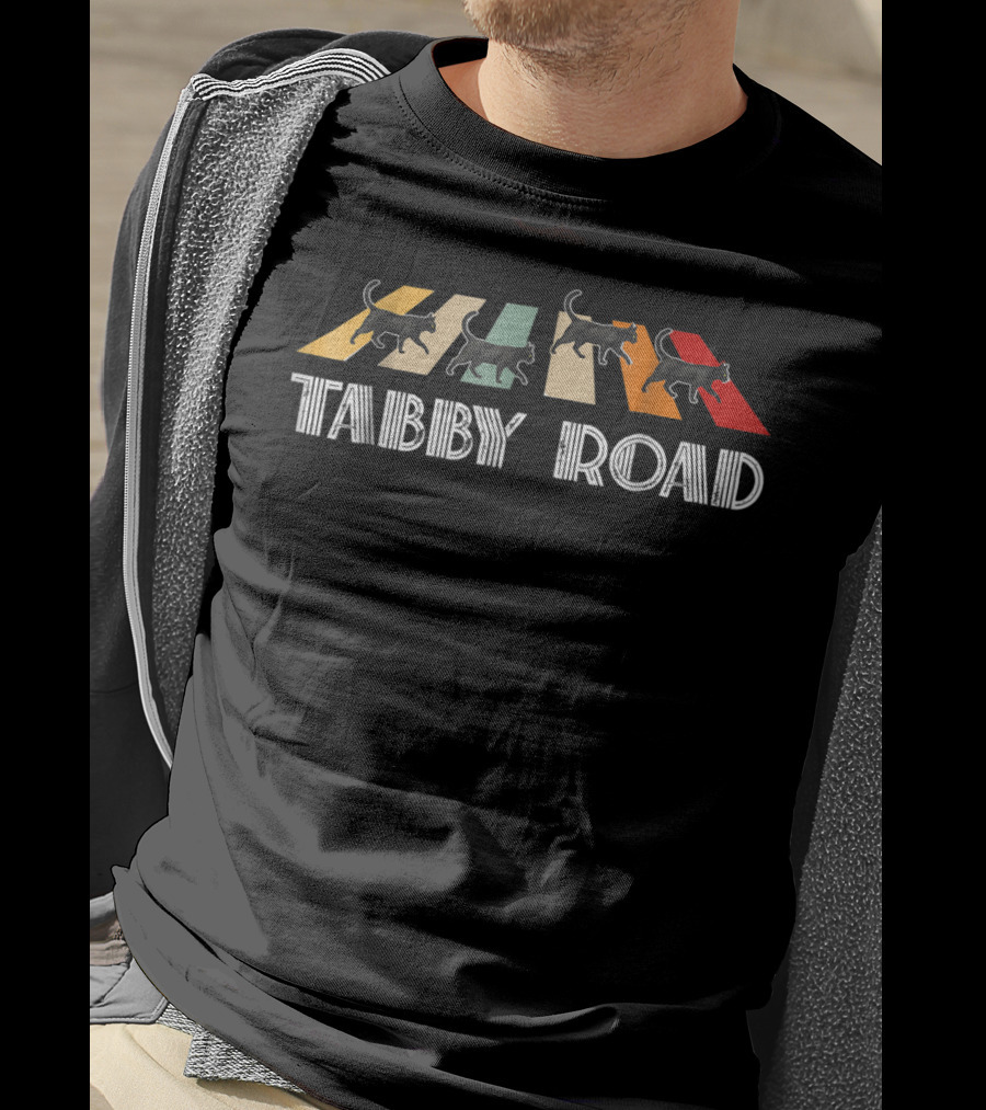 Tabby Road Cats Cool Abbey Cat Iconic Crosswalk T-Shirt