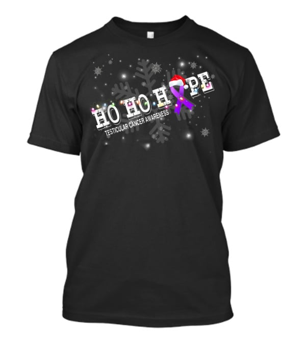 HO HO HOPE Testicular Cancer Christmas Awareness T-Shirt