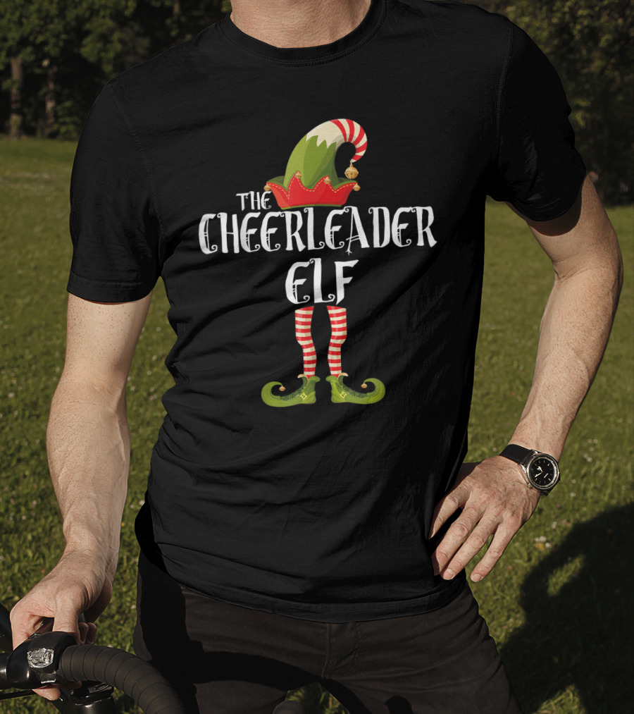 The Cheerleader Elf In Festive Striped Costume T-Shirt