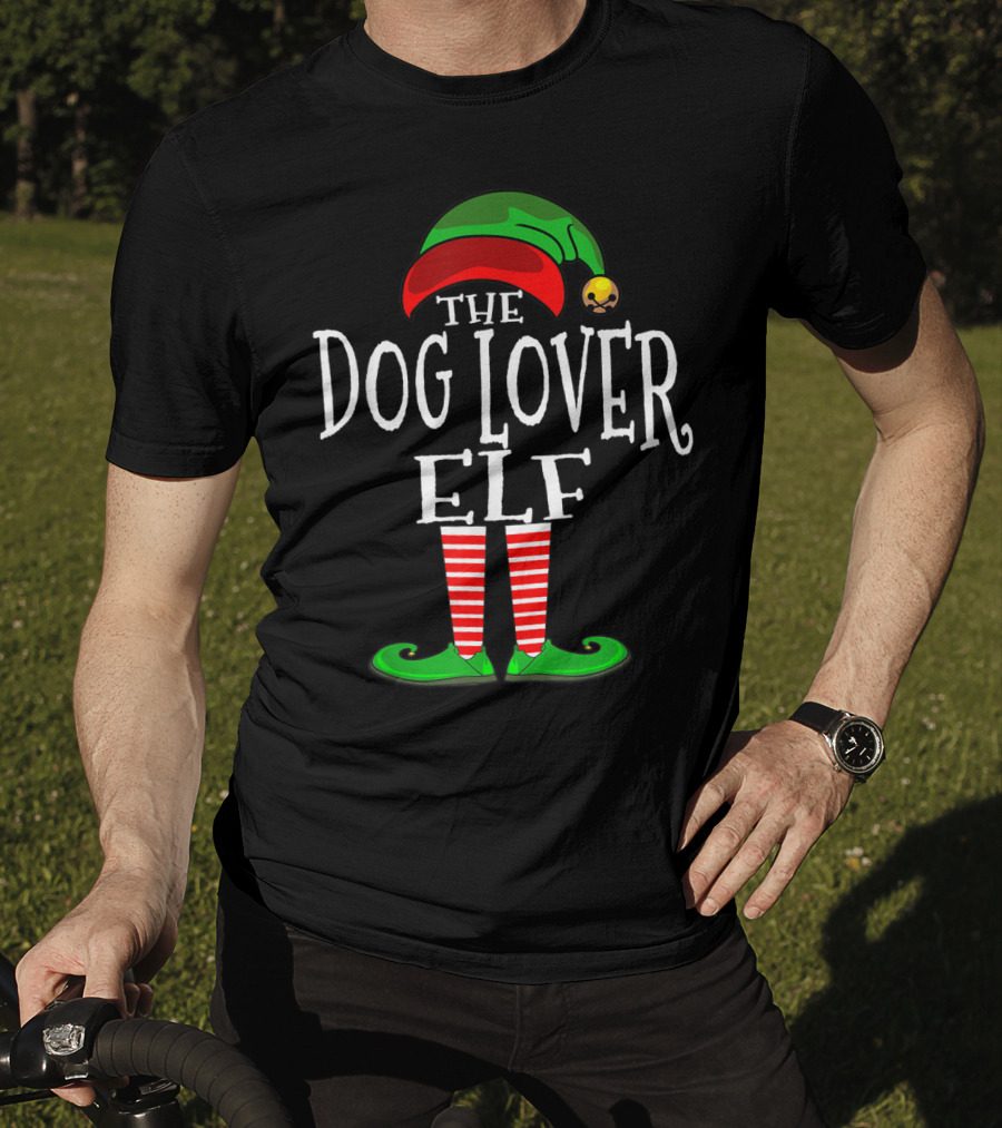 The Dog Lover Elf Holiday Family Collection Matching T-Shirt