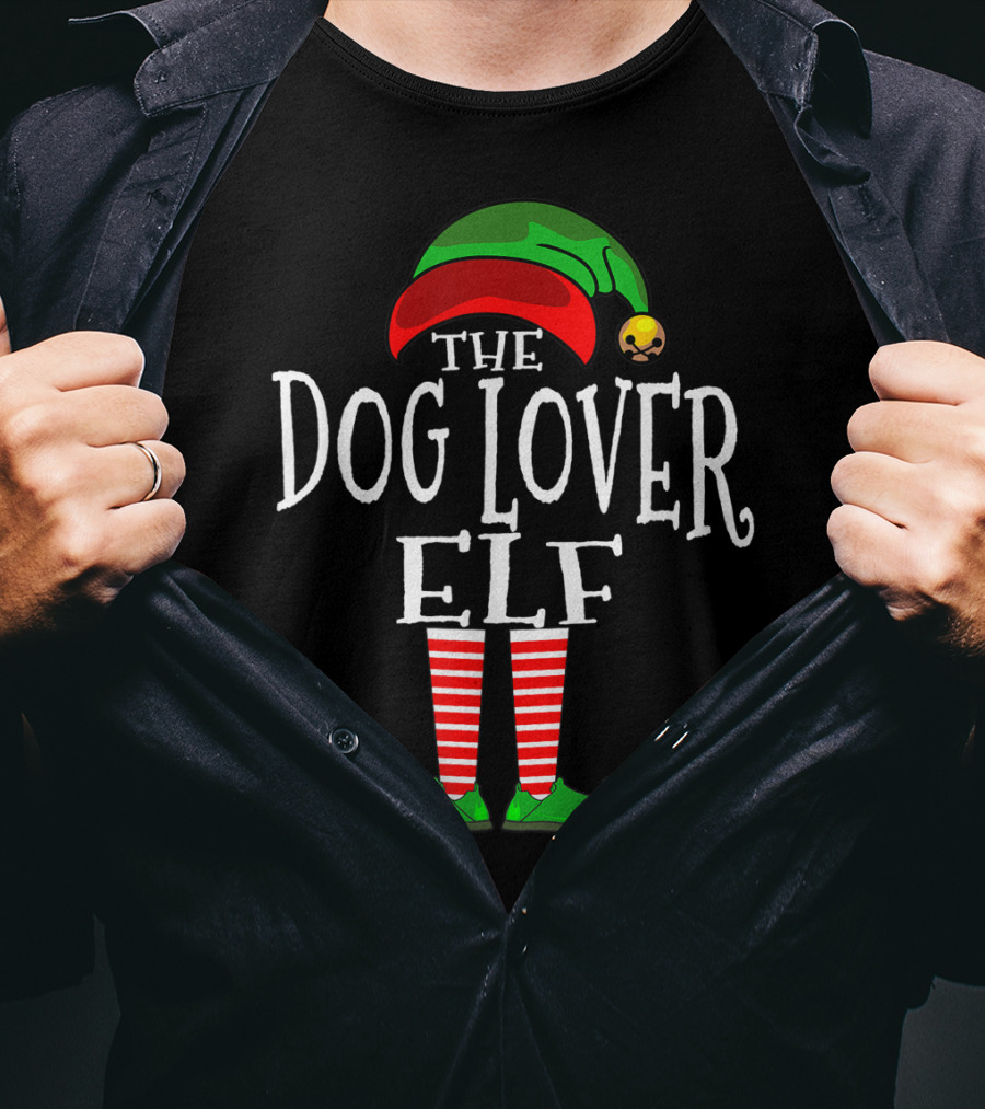 The Dog Lover Elf Holiday Family Collection Matching T-Shirt