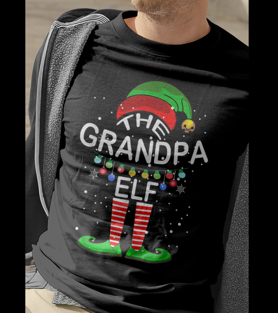 The Grandpa Elf Family Matching Christmas T-Shirt