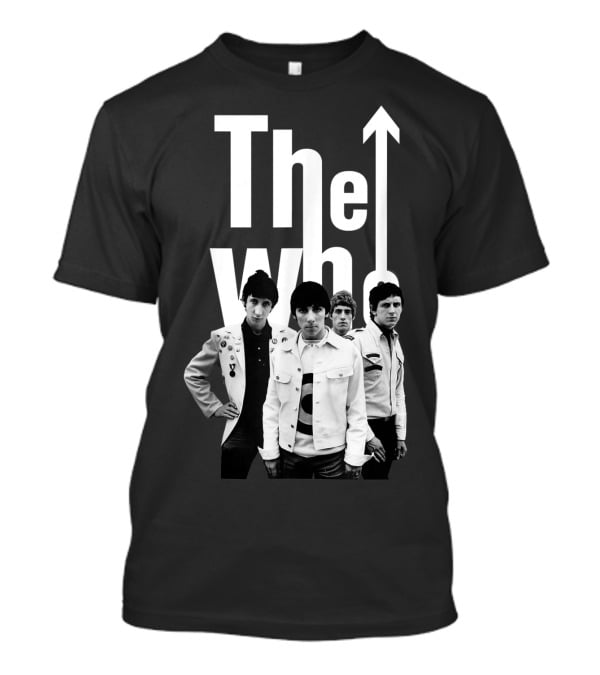 The Who 60's Black And White Band Photo With Iconic Arrow T-Shirt