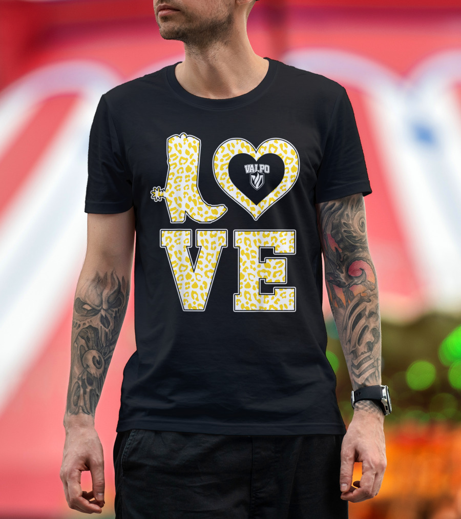 Valparaiso Crusaders Valpo Leopard Love Boot T-Shirt
