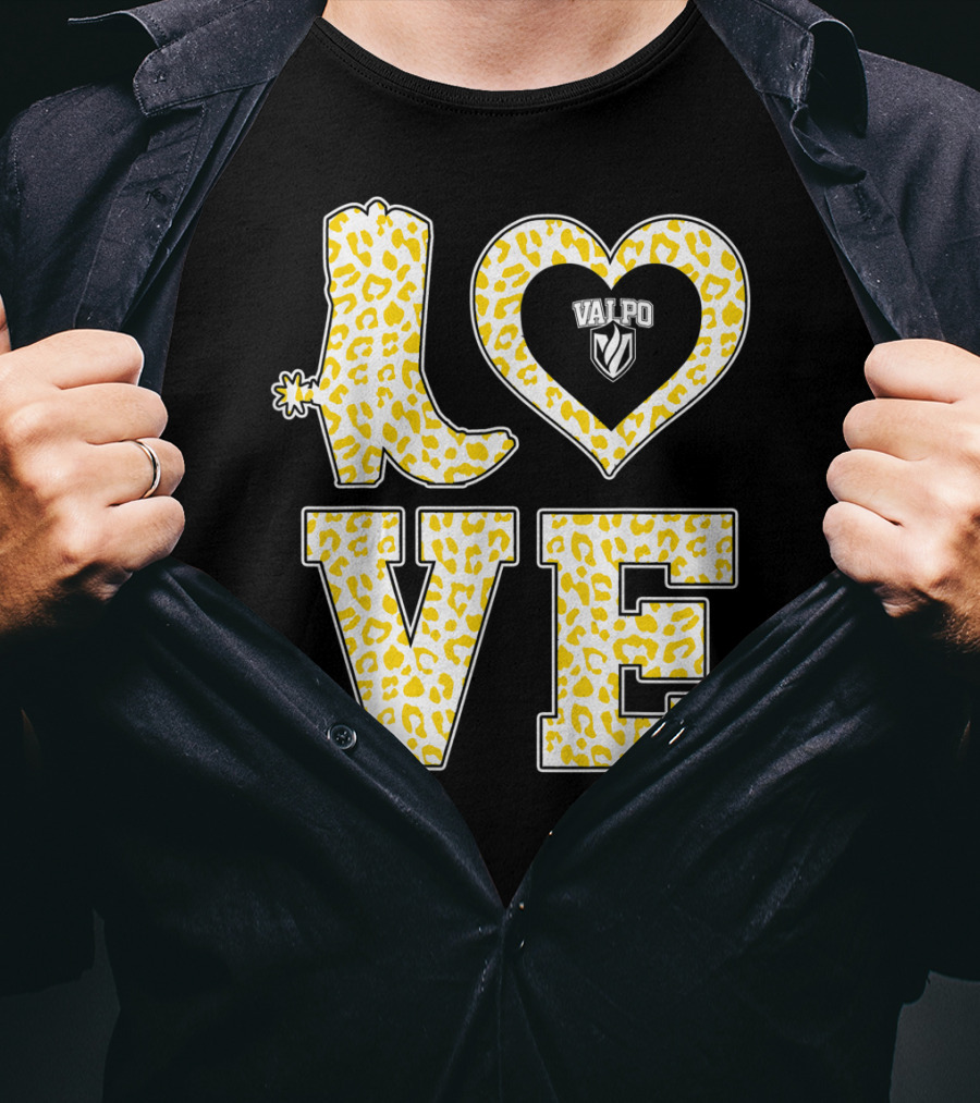 Valparaiso Crusaders Valpo Leopard Love Boot T-Shirt