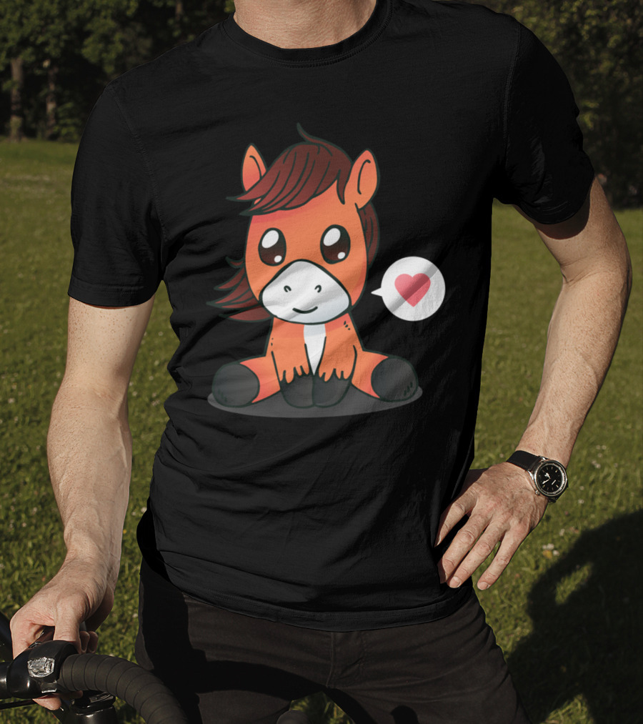 Cute Horse Heart Emoji T-Shirt