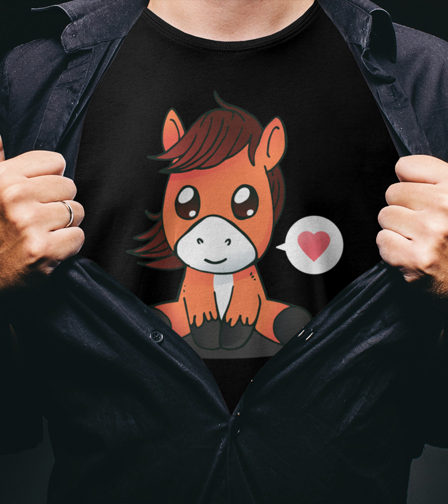 Cute Horse Heart Emoji T-Shirt
