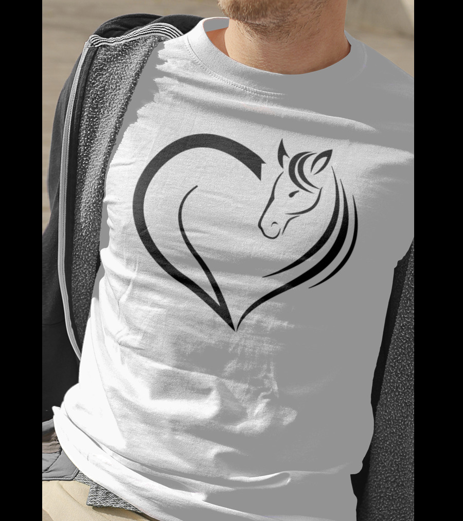 Cute Horse Heart Yellow Pink White T-Shirt