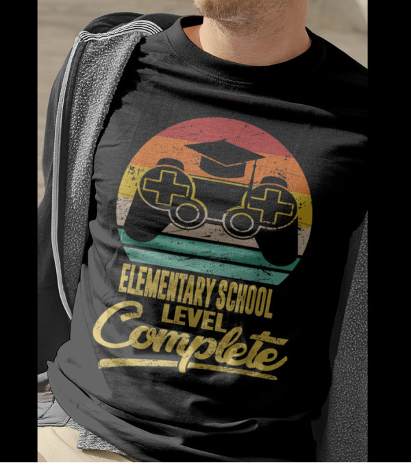 Elementary School Level Complete Last Day Of School Gaming Graduation T-Shirt