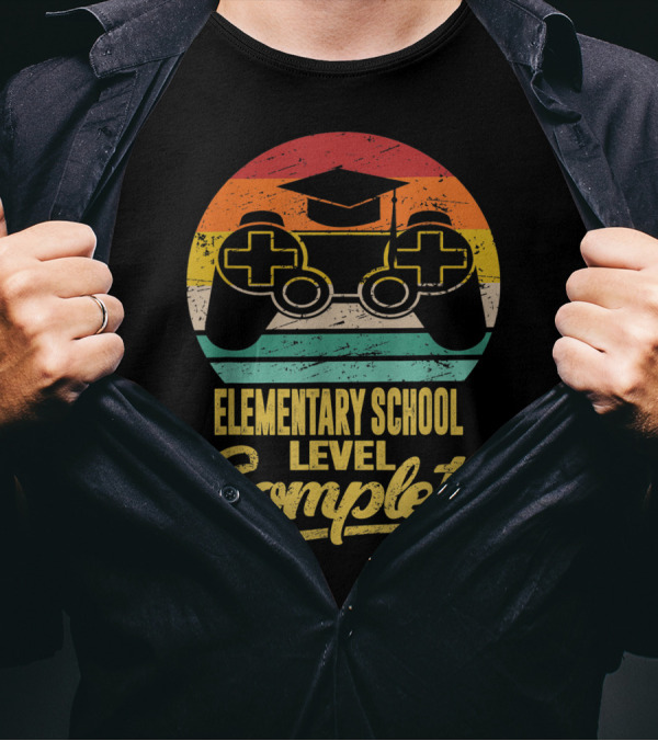 Elementary School Level Complete Last Day Of School Gaming Graduation T-Shirt