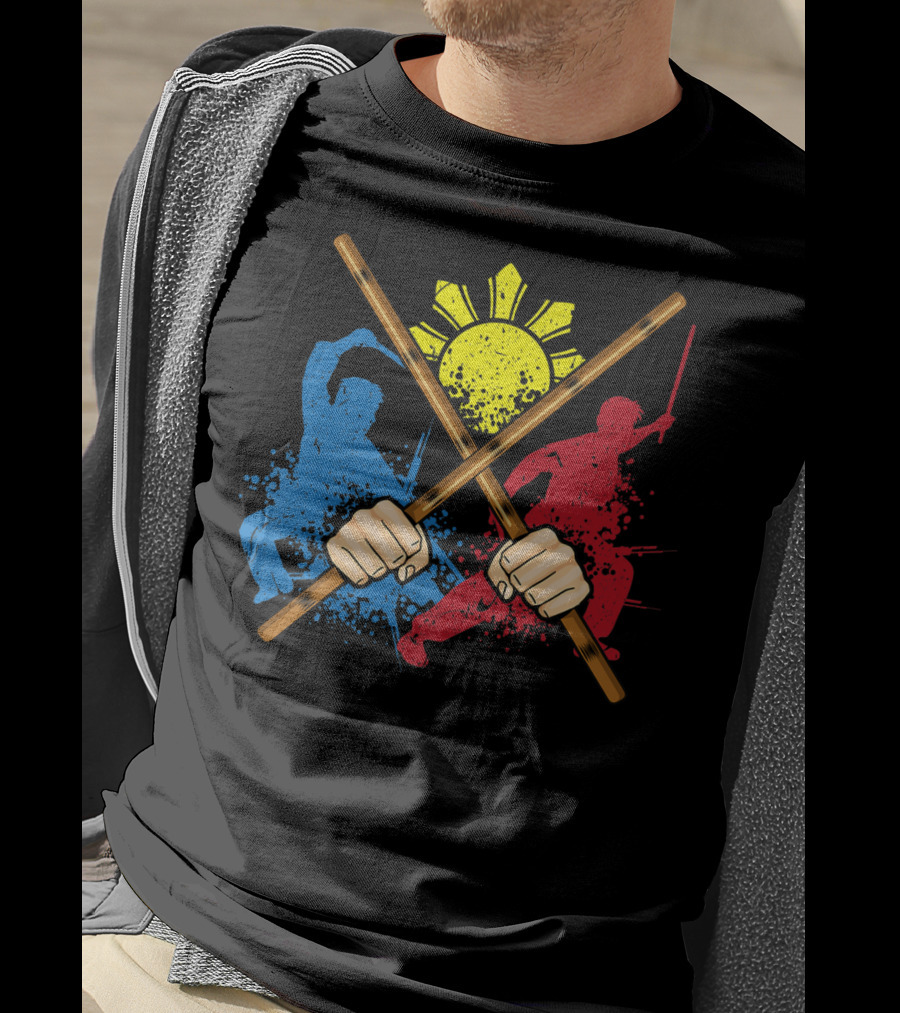 Eskrima Arni Kali Martial Arts Filipino Sun Symbol Warriors T-Shirt