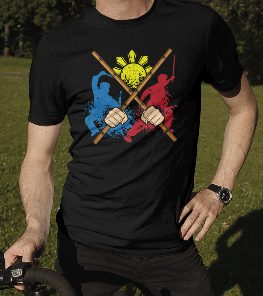 Eskrima Arni Kali Martial Arts Filipino Sun Symbol Warriors T-Shirt