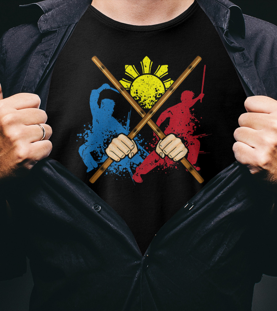 Eskrima Arni Kali Martial Arts Filipino Sun Symbol Warriors T-Shirt