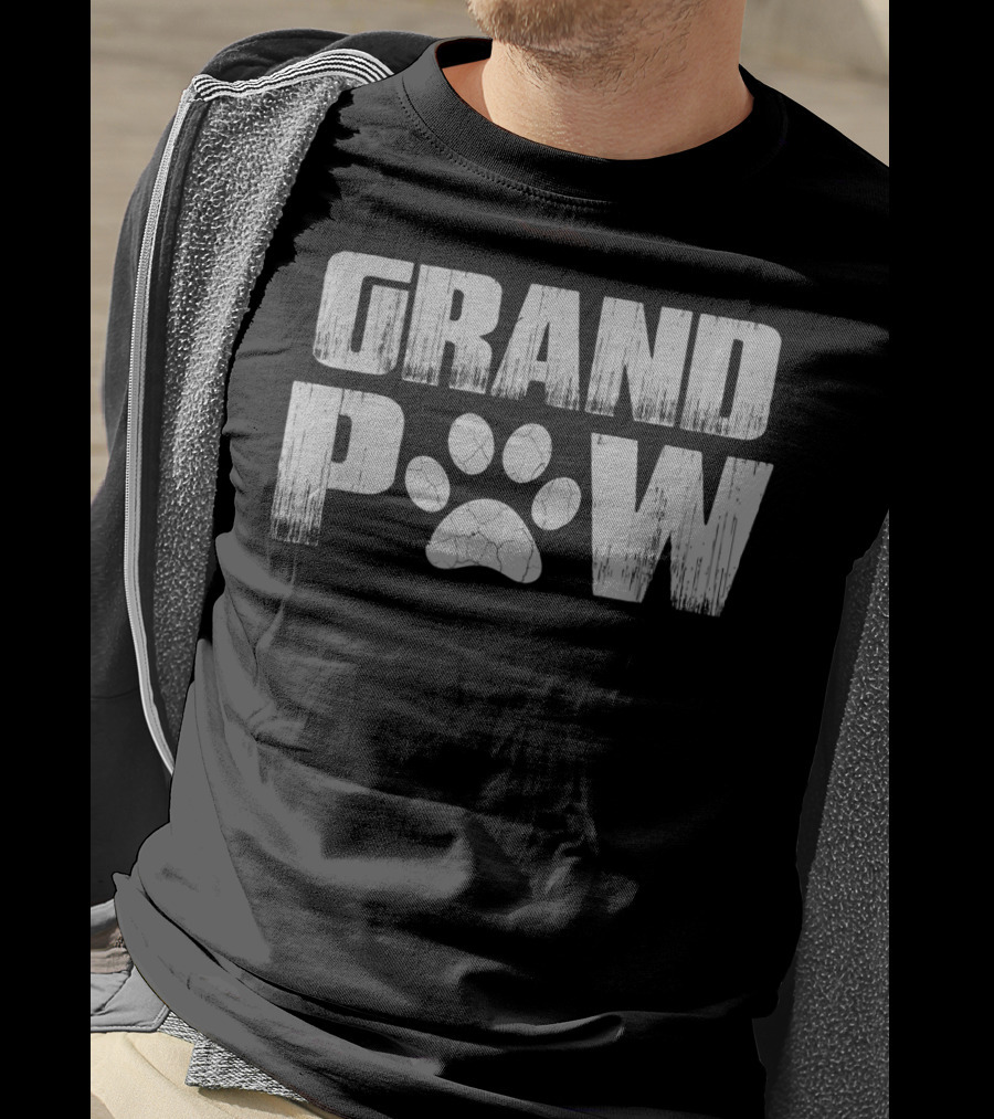 Funny Dog Grand Paw Puppy Lover Grandp Paw Prints T-Shirt
