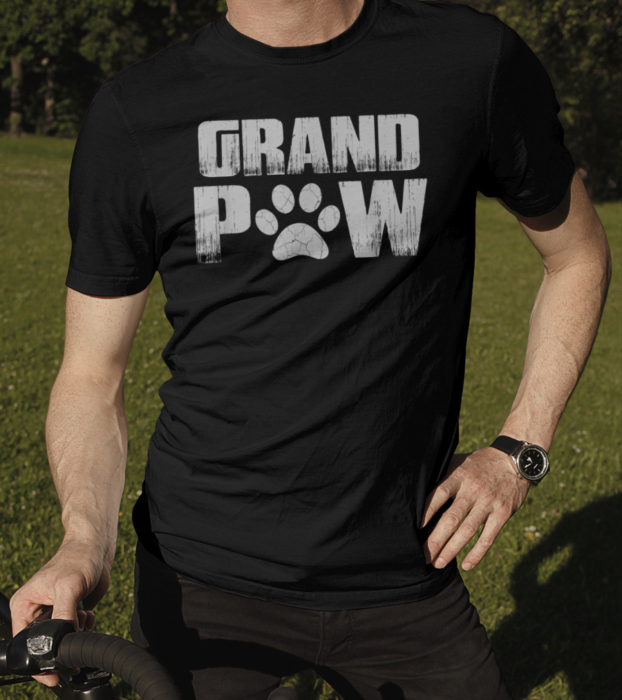 Funny Dog Grand Paw Puppy Lover Grandp Paw Prints T-Shirt