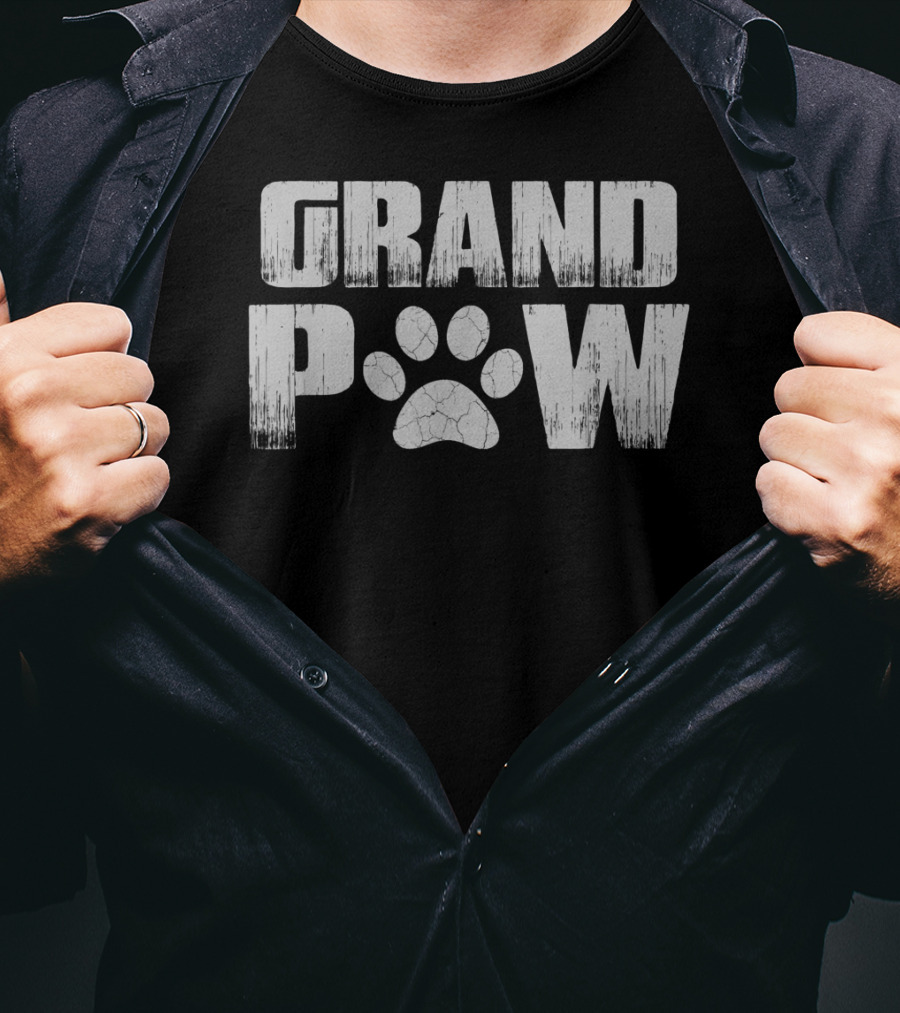 Funny Dog Grand Paw Puppy Lover Grandp Paw Prints T-Shirt