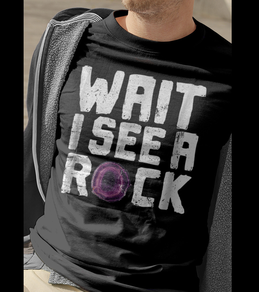Wait I See A Rock Funny Geologist Rock Hounding Geode T-Shirt