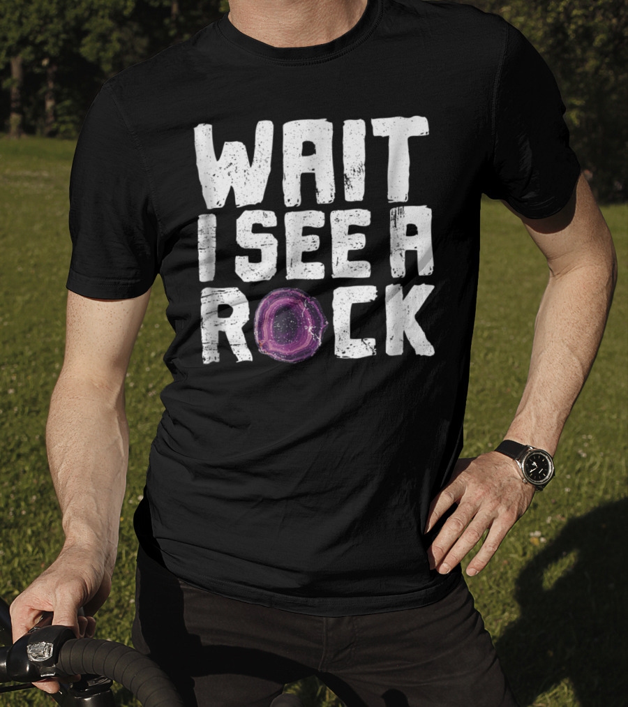 Wait I See A Rock Funny Geologist Rock Hounding Geode T-Shirt