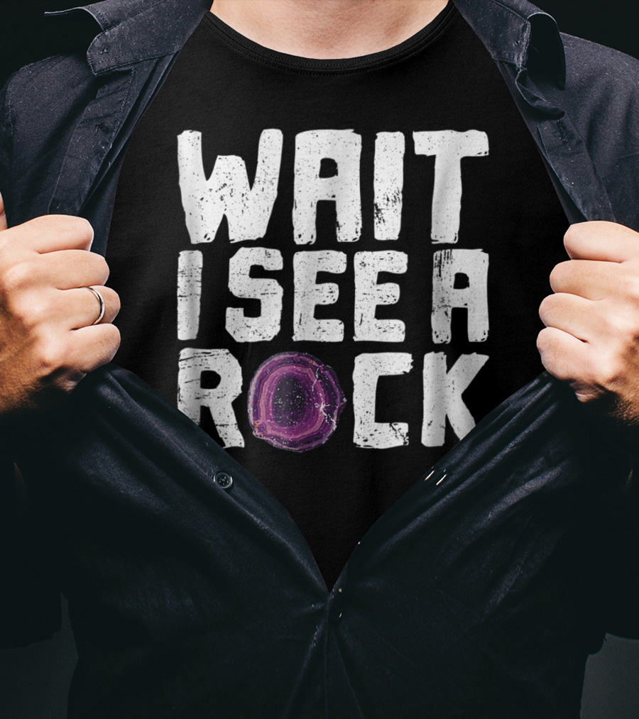 Wait I See A Rock Funny Geologist Rock Hounding Geode T-Shirt