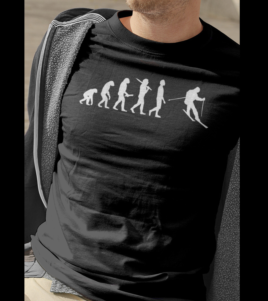 Skiing Evolution Funny T-Shirt For Skiing Enthusiasts T-Shirt