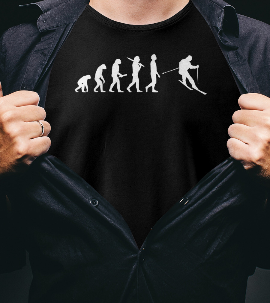 Skiing Evolution Funny T-Shirt For Skiing Enthusiasts T-Shirt