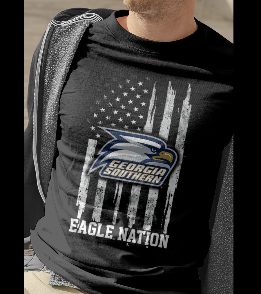 Georgia Southern Eagle Nation Flag T-Shirt