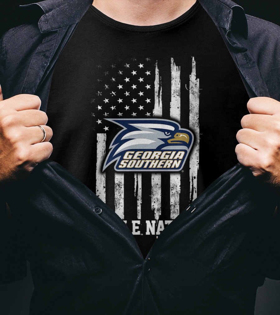 Georgia Southern Eagle Nation Flag T-Shirt