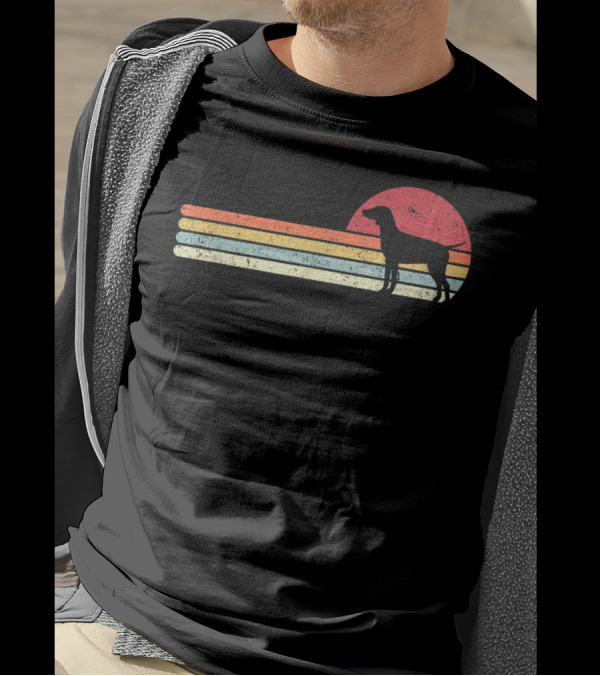 German Pointer Style Retro Sunset T-Shirt