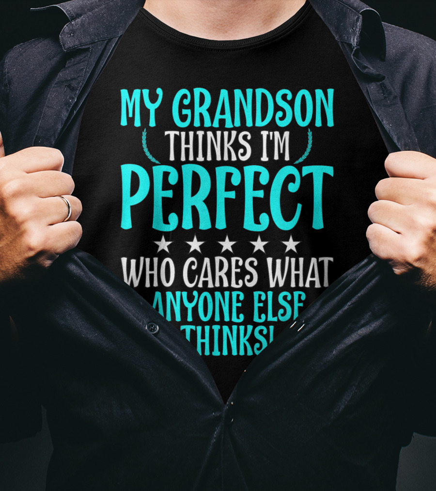 My Grandson Thinks I'm Perfect Who Cares What Anyone Else Thinks T-Shirt