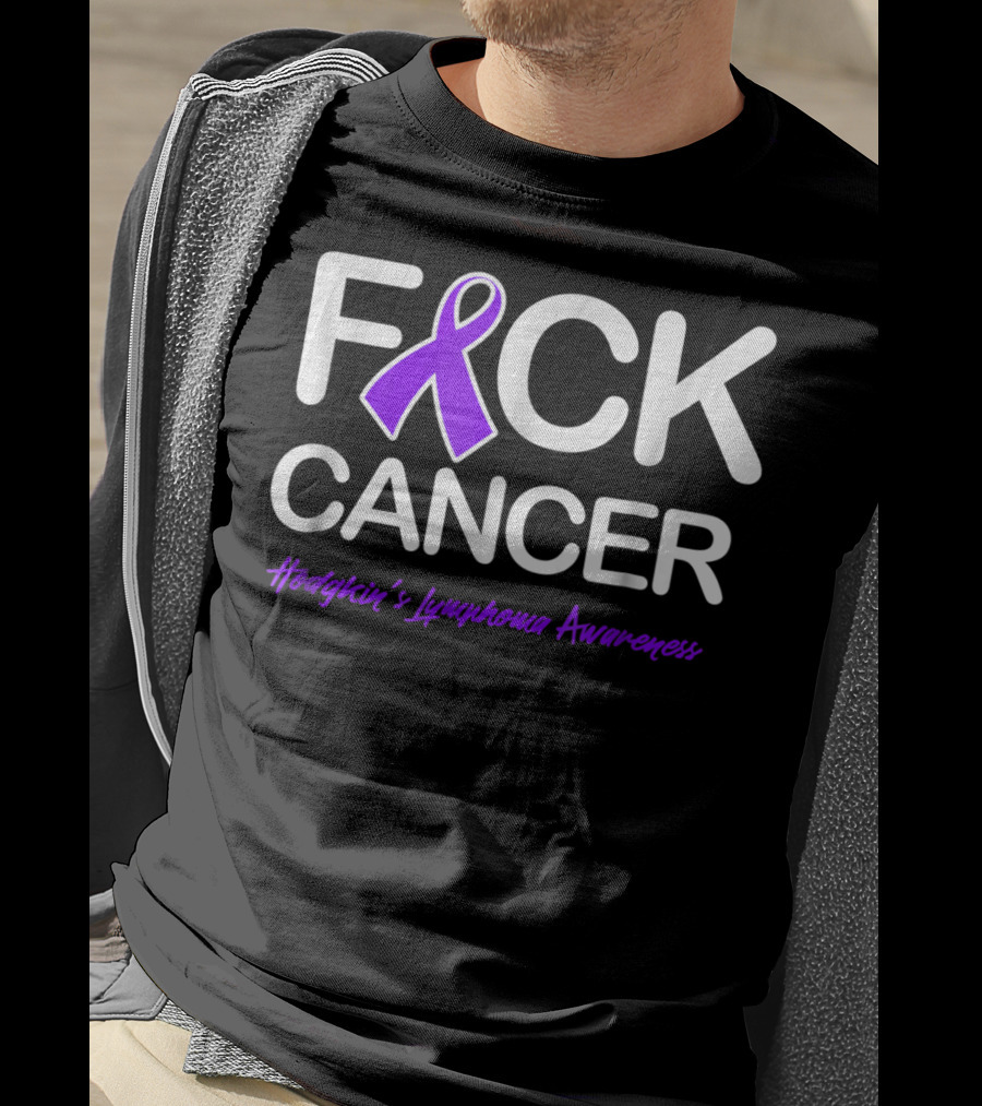 Fck Cancer Hodgkin's Lymphoma Awareness Purple T-Shirt
