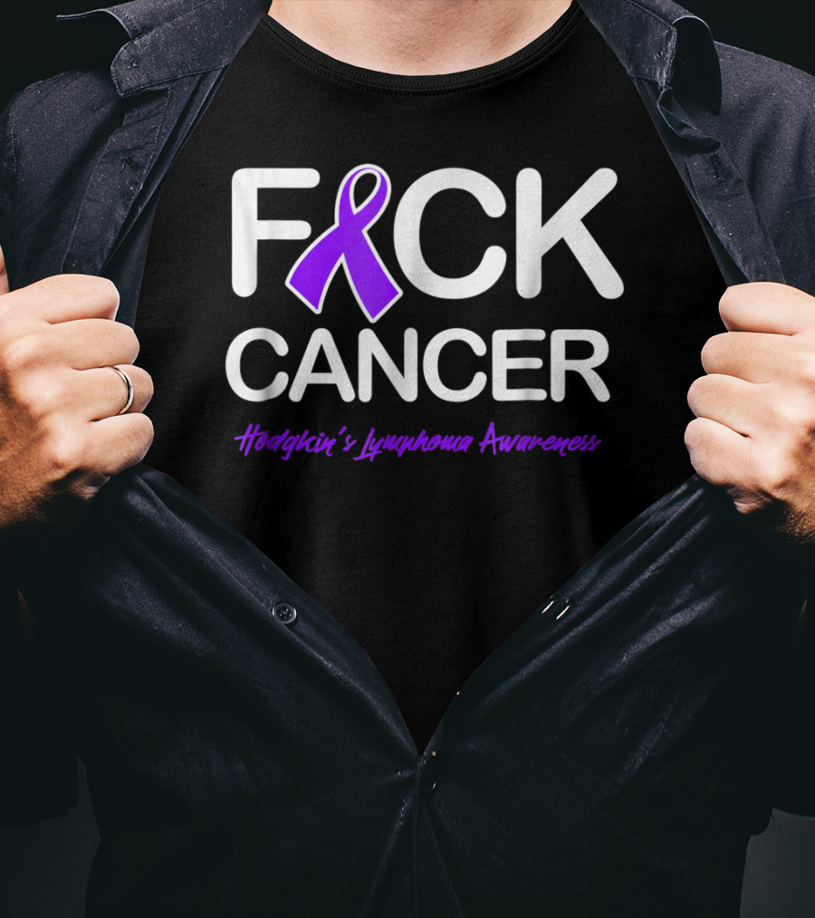 Fck Cancer Hodgkin's Lymphoma Awareness Purple T-Shirt