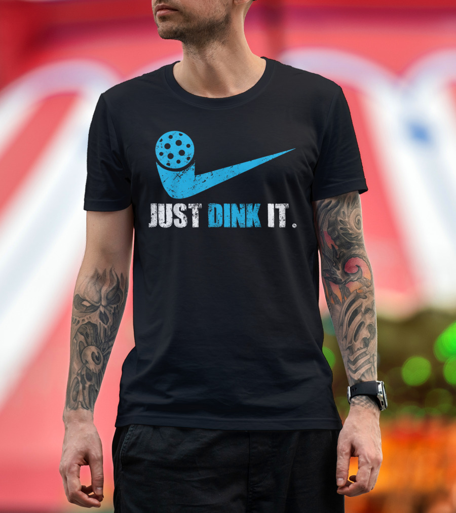 Just Dink It Pickleball Fan Iconic Swoosh T-Shirt