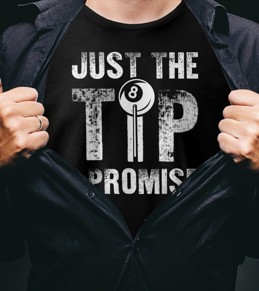 Just The Tip I Promise Funny Billiards Cue Stick 8 Ball T-Shirt