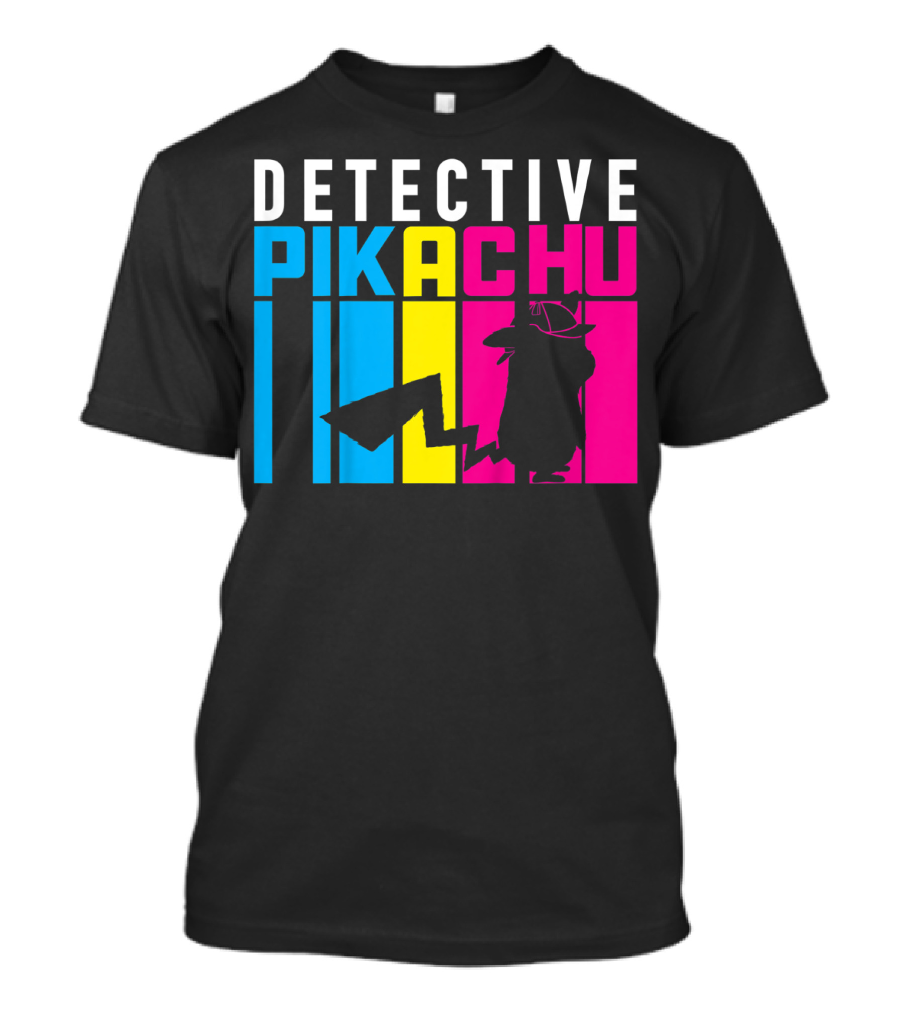 Detective Pikachu Silhouette Color Blocks Kids Pikachu T-Shirt