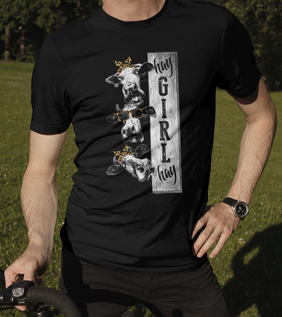 Leopard Bandana Cow Hay Girl Hay Heifer Trio T-Shirt