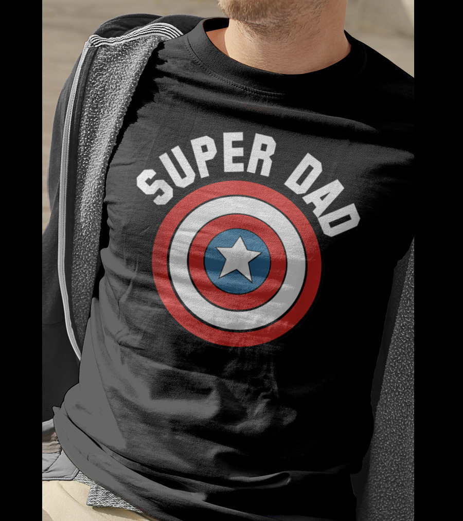 Marvel Father's Day Super Dad Captain America Shield T-Shirt