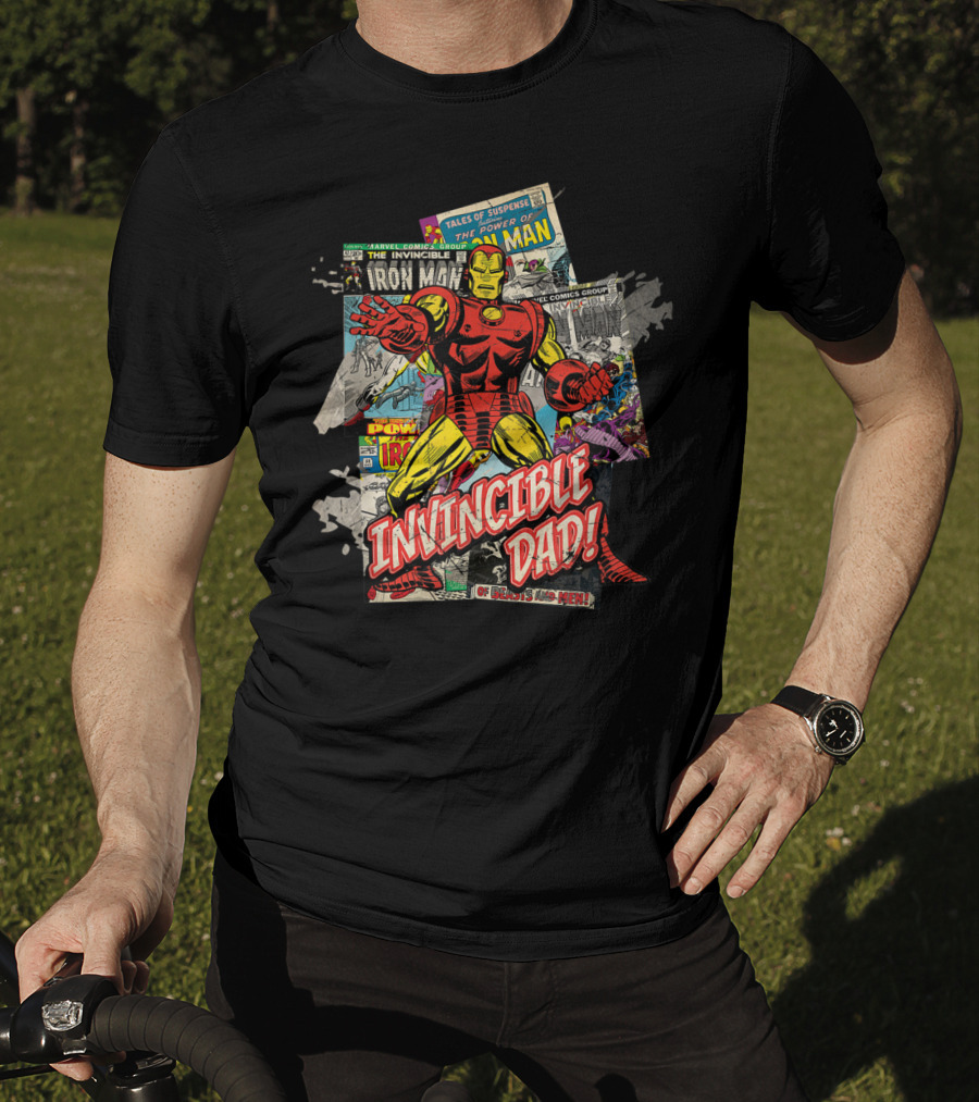 Marvel Iron Man Invincible Dad Of Heroes And Men Father's Day T-Shirt